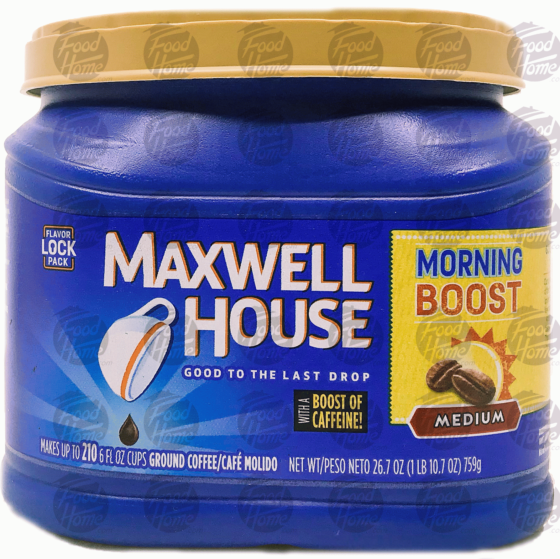 Maxwell House  morning boost medium roast ground coffee, plastic tub Full-Size Picture